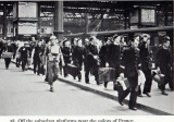 French sailors at Waterloo station.