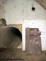 Remains of the armoured door and entrance to the escape tunnel